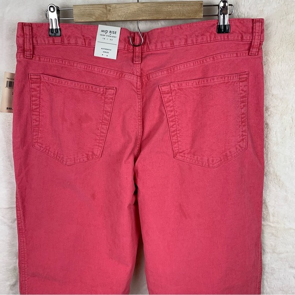 Lucky Brand Pink Mid Rise Crop Straight Corduroy Pants Size 16/33 NWT - Picture 4 of 15